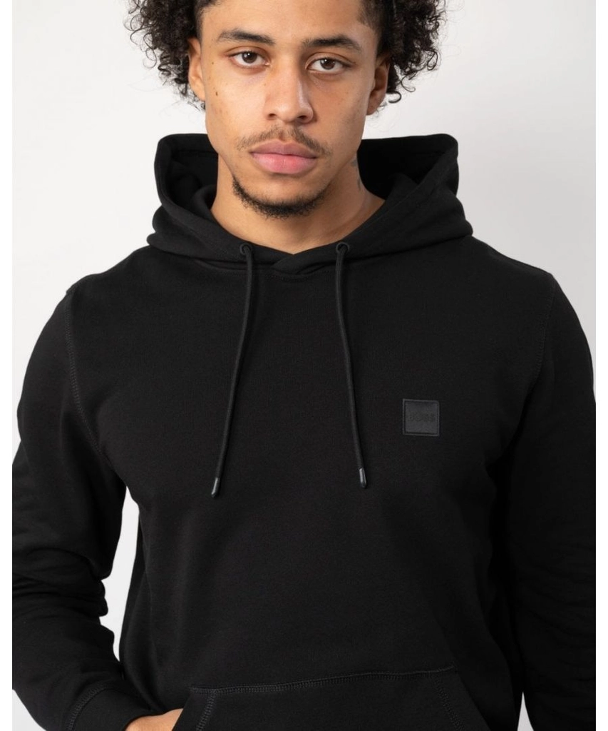 Hugo Boss Wetalk Mens Pullover Hoodie With Logo Patch NOS - Black - Size Small